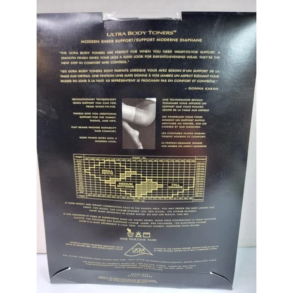 Donna Karan New York Ultra Body Toners Pantyhose Charcoal Small Petite M39